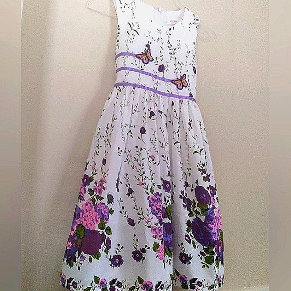 Sunny Fashions Boutique Pink Purple Girls Floral Flowergirl Formal Party Dress